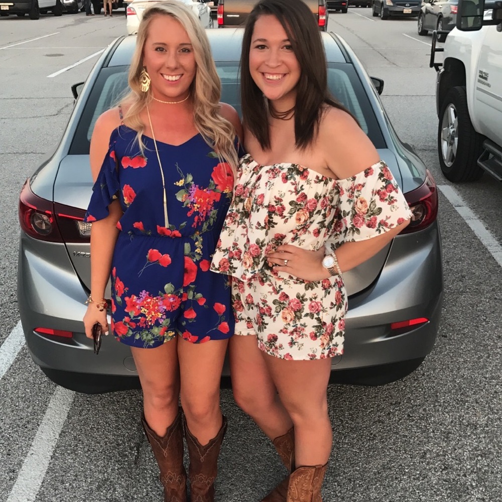 Blue Floral Romper